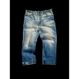 Vintage 70s Men's JC Penney Plain Pocket Denim Blue Jeans Pants sz 34x25.5 *flaw